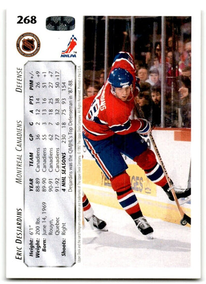 1992-93 Upper Deck Eric Desjardins Montreal Canadiens #268