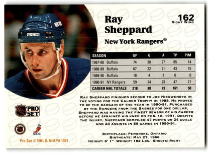 1991-92 Pro Set French Ray Sheppard New York Rangers #162