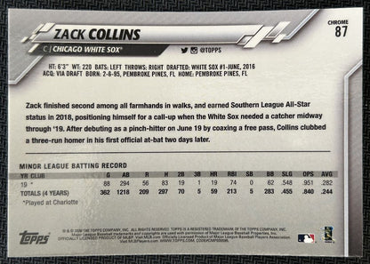 2020 Topps Chrome Zack Collins Rookie Chicago White Sox #87