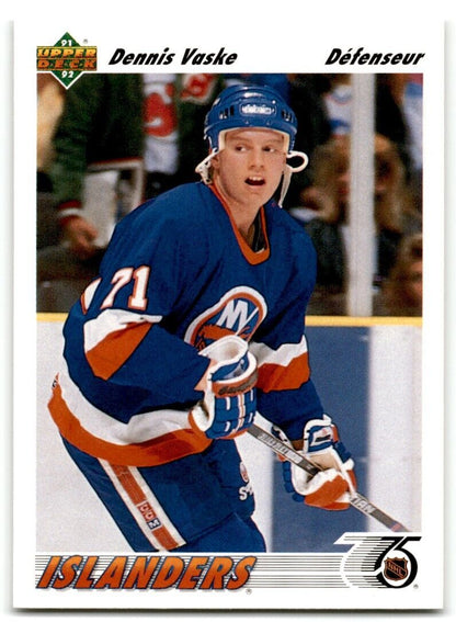 1991-92 Upper Deck French Dennis Vaske Rookie New York Islanders #49