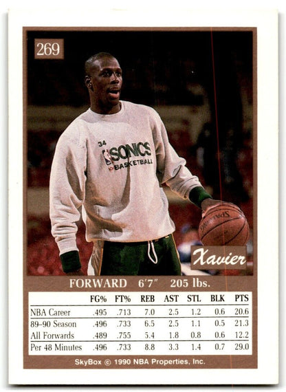 1990-91 SkyBox Xavier McDaniel Seattle SuperSonics #269