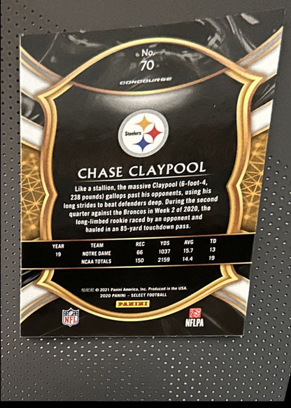 2020 Panini Select Chase Claypool Rookie Pittsburgh Steelers #70