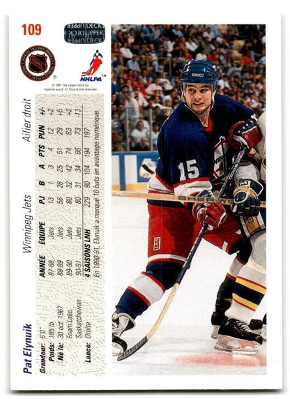 1991-92 Upper Deck French Pat Elynuik Winnipeg Jets #109