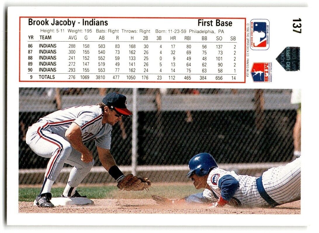 1991 Upper Deck Brook Jacoby Cleveland Indians #137