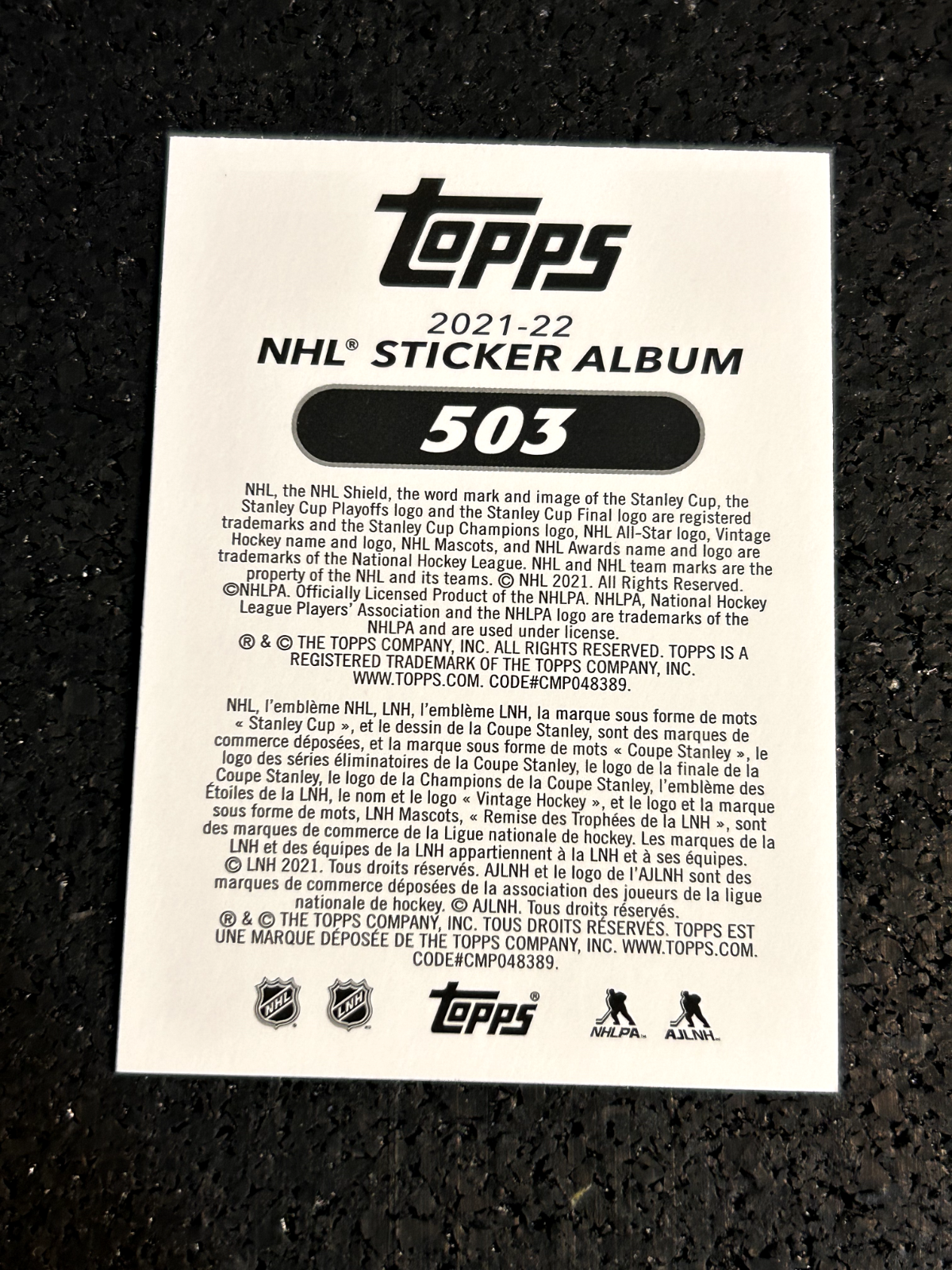 2021-22 Topps NHL Stickers #503 Michael Amadio - Toronto Maple Leafs