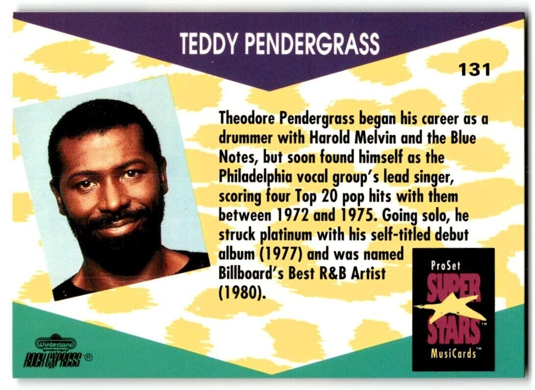 1991-92 ProSet Super Stars MusiCard Teddy Pendergrass #131