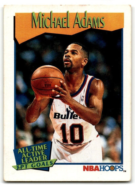 1991-92 Hoops Michael Adams Washington Bullets #530