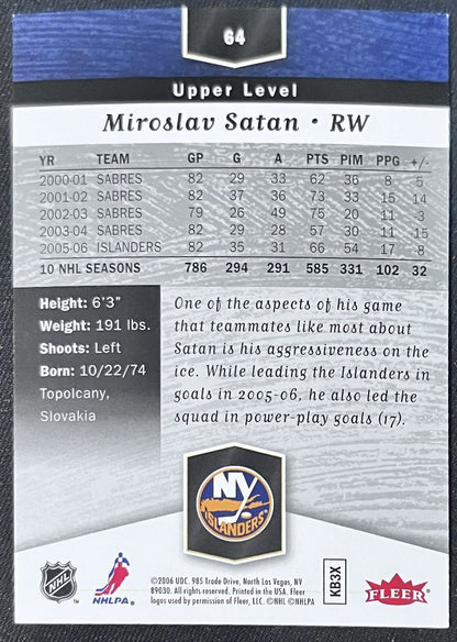 2006-07 Flair Showcase Miroslav Satan New York Islanders #64