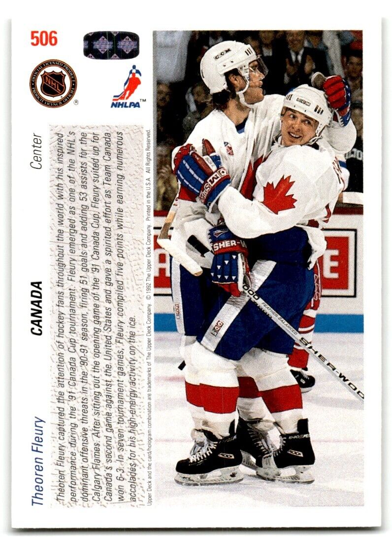 1991-92 Upper Deck Theo Fleury Canada #506