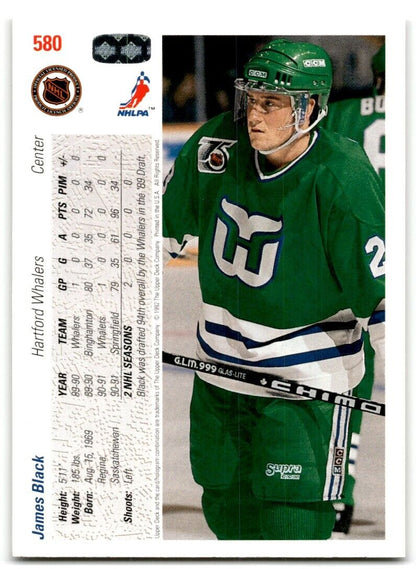 1991-92 Upper Deck James Black Rookie Hartford Whalers #580