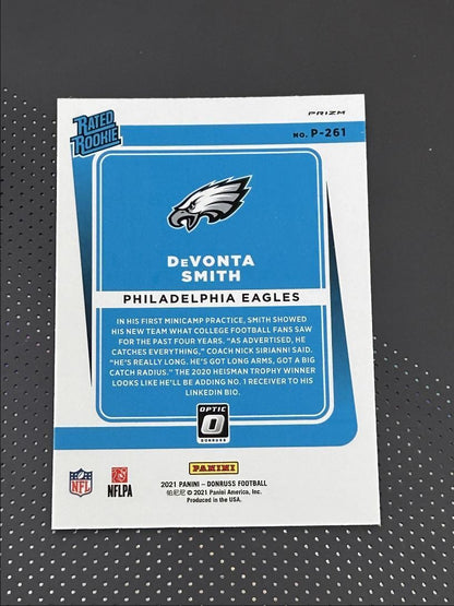 2021 Donruss Green Red DeVonta Smith Rookie Philadelphia Eagles #P-261 Parallel