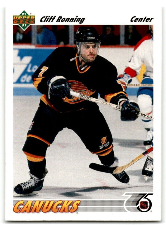 1991-92 Upper Deck Cliff Ronning Vancouver Canucks #208