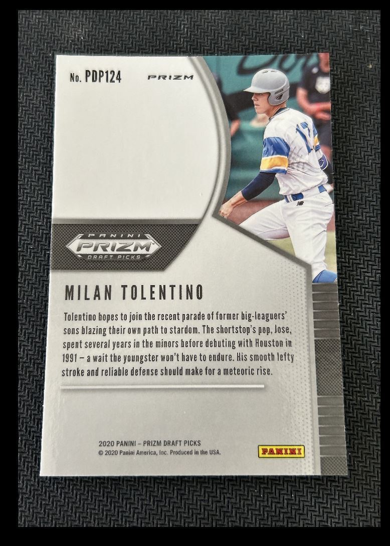 2020 Panini Prizm Draft Picks Green Milan Tolentino #PDP124 Parallel