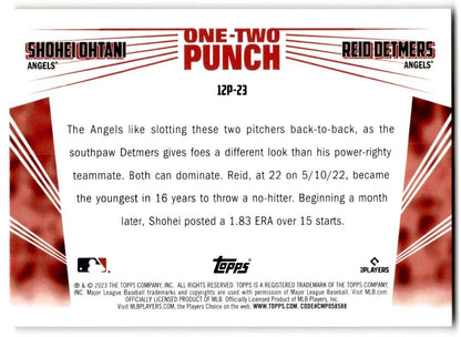 2023 Topps One-Two Punch Reid Detmers/Shohei Ohtani Los Angeles Angels #12P-23