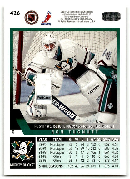 1993-94 Upper Deck Ron Tugnutt Anaheim Mighty Ducks #426