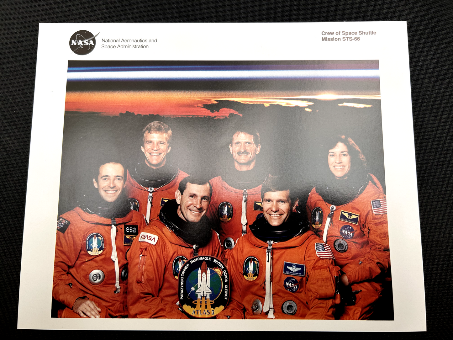 NASA Space Shuttle Mission STS-66 crew litho 8 x 10