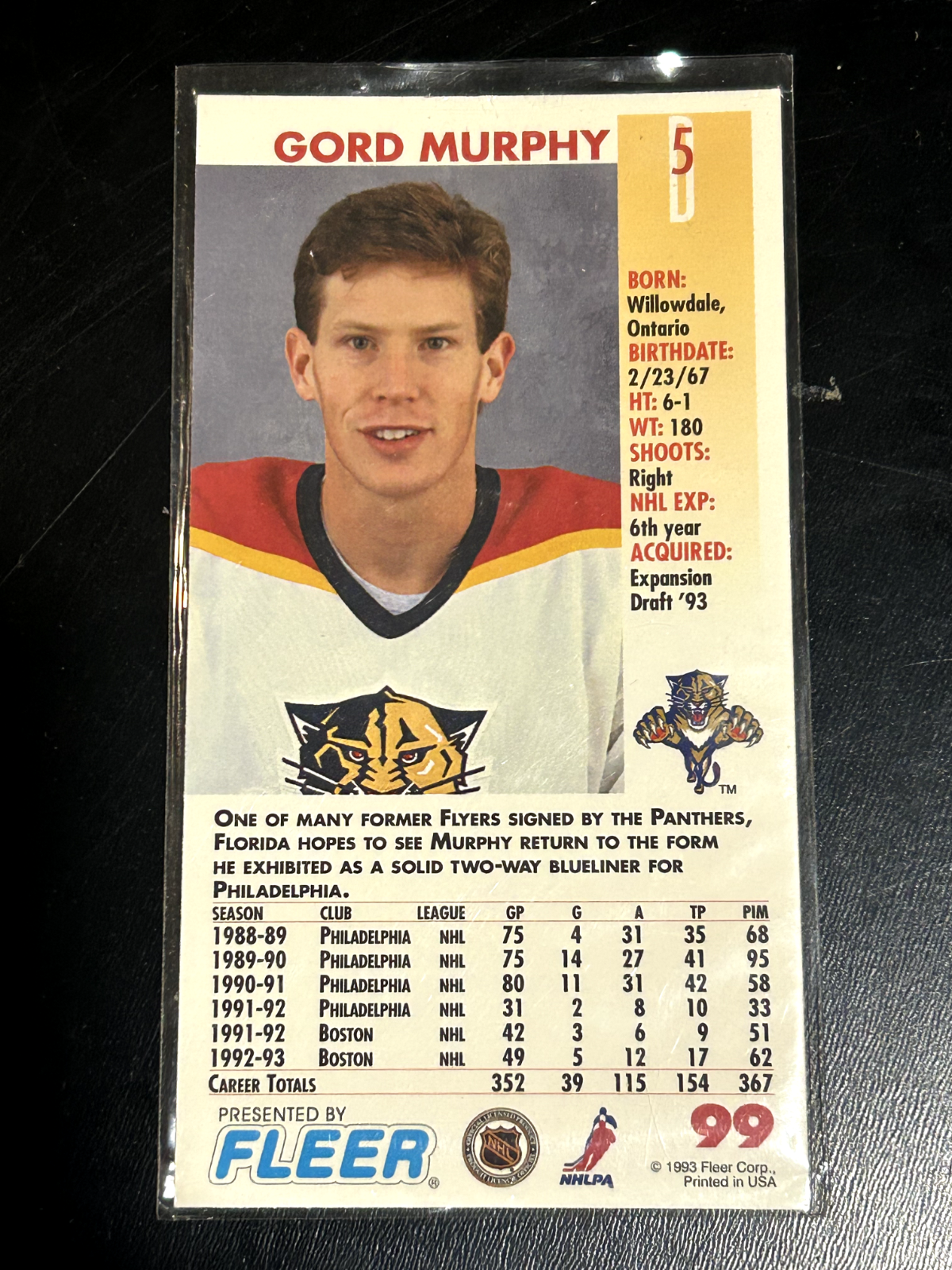 1993-94 Fleer Power Play Gord Murphy #99