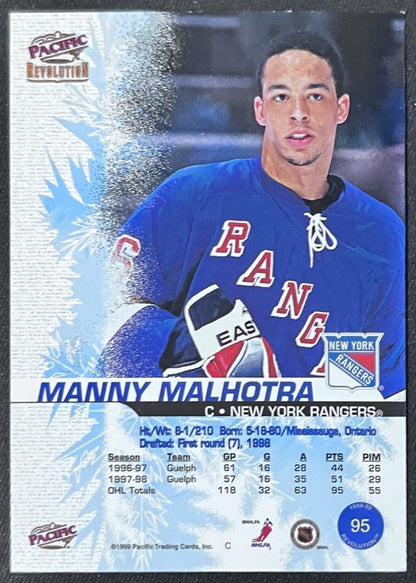 1999-00 Pacific Revolution Manny Malhotra New York Rangers #95