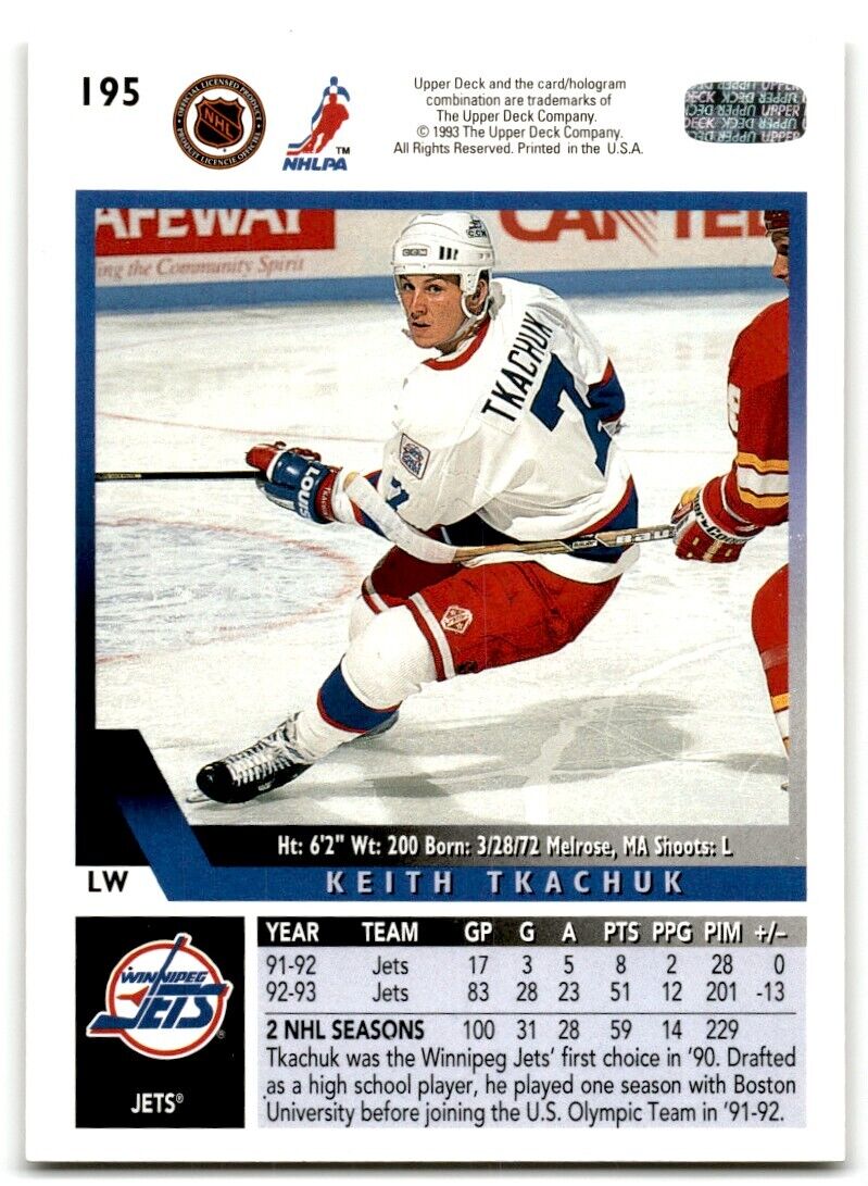 1993-94 Upper Deck Keith Tkachuk Winnipeg Jets #195