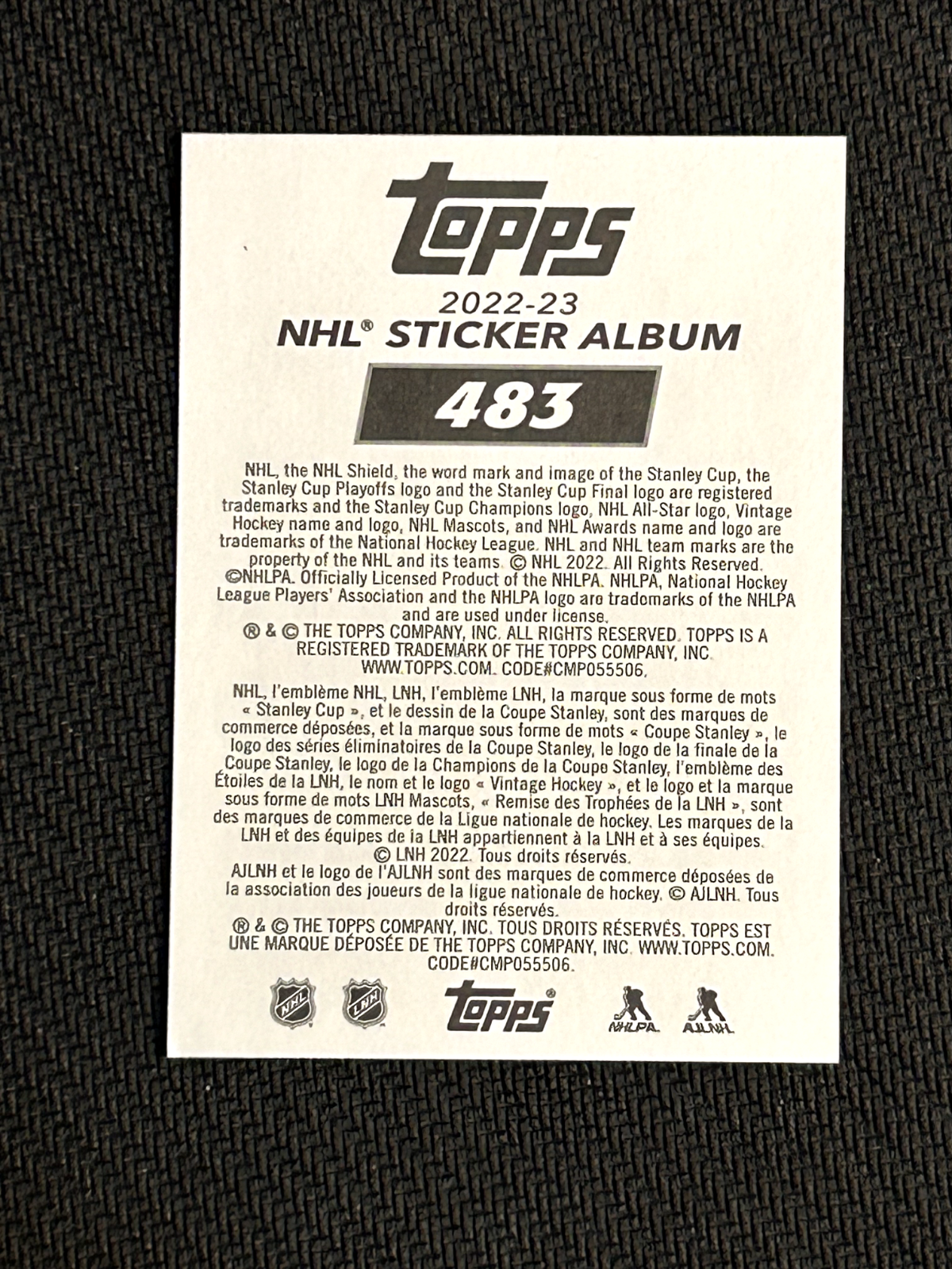 2022-23 Topps NHL Stickers #483 J.T. Miller Vancouver Canucks