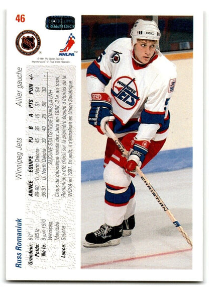 1991-92 Upper Deck Russ Romaniuk Rookie Winnipeg Jets #46