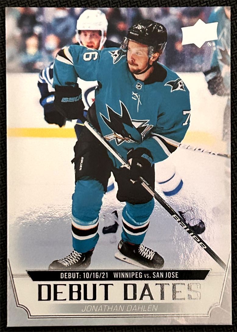 2022-23 Upper Deck Debut Dates Jonathan Dahlen San Jose Sharks #DD-10