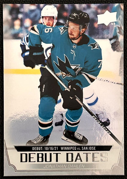 2022-23 Upper Deck Debut Dates Jonathan Dahlen San Jose Sharks #DD-10