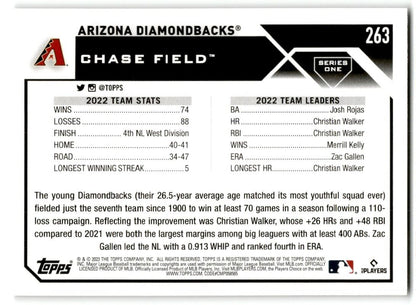 2023 Topps Arizona Diamondbacks Arizona Diamondbacks #263