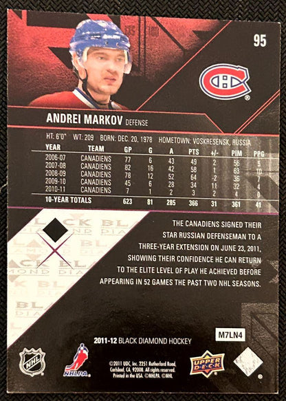 2011-12 Upper Deck Black Diamond Andrei Markov Montreal Canadiens #95