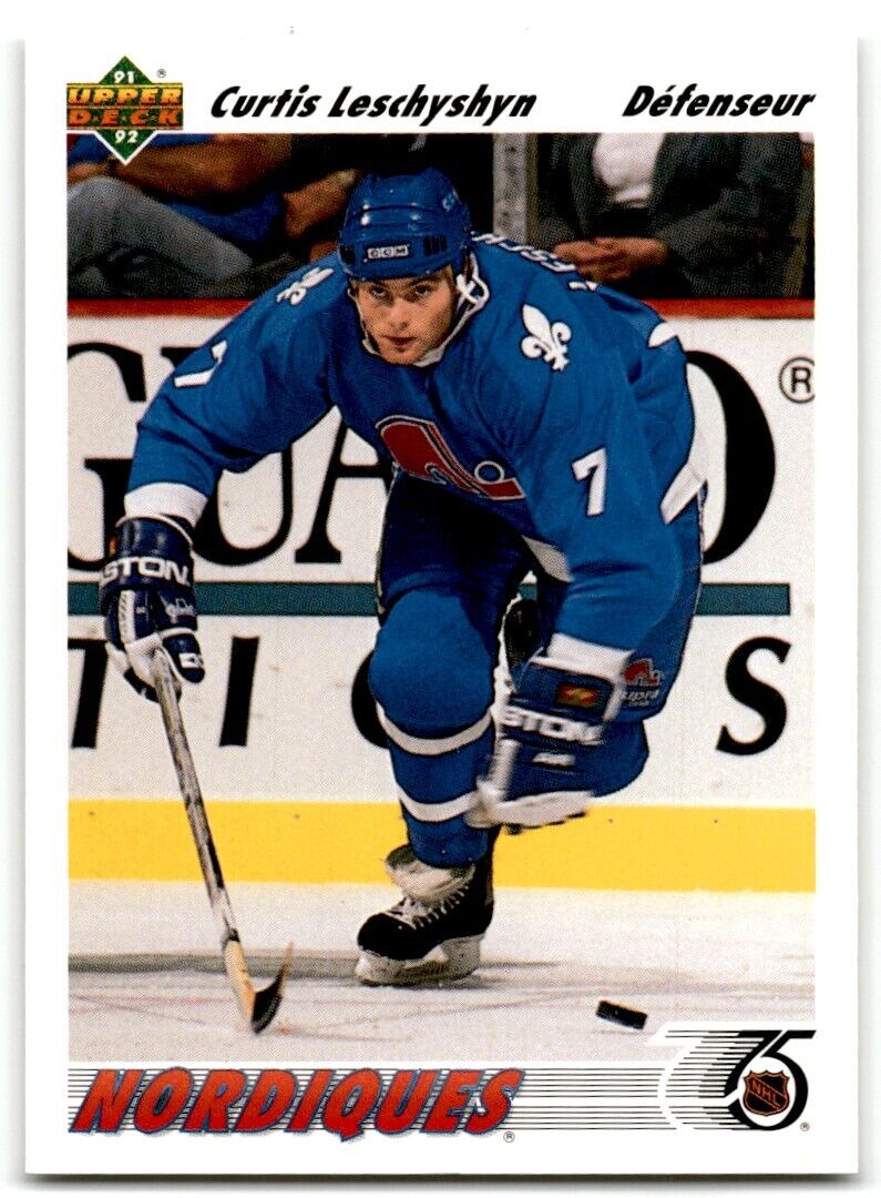 1991-92 Upper Deck French Curtis Leschyshyn Quebec Nordiques #413