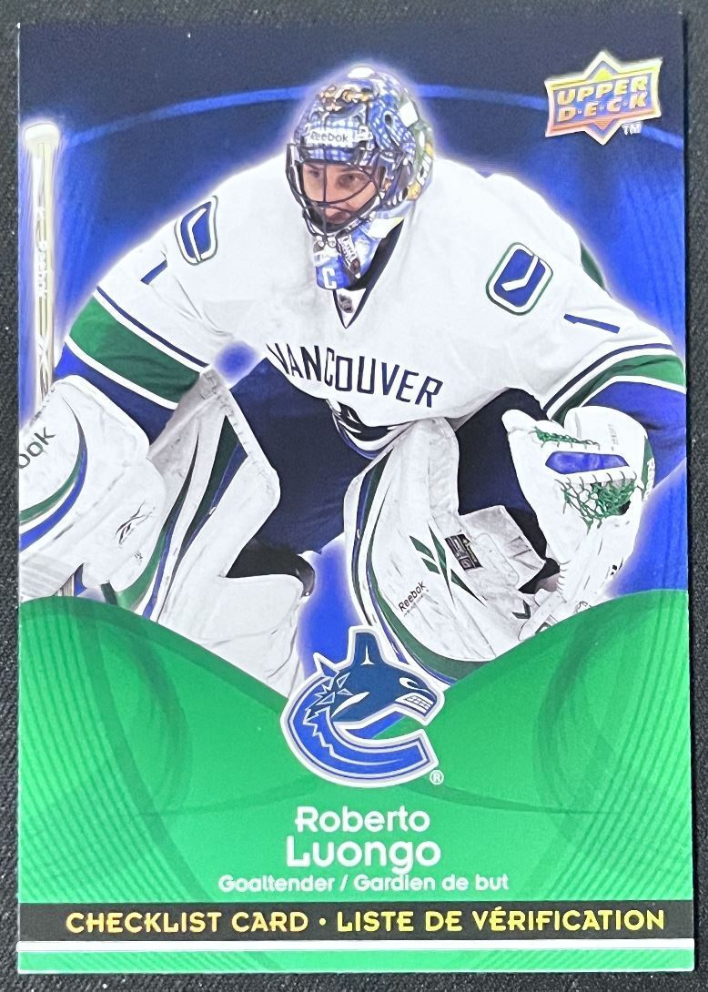 2009-10 Upper Deck McDonald's Checklists Checklist Roberto Luongo Vancouver