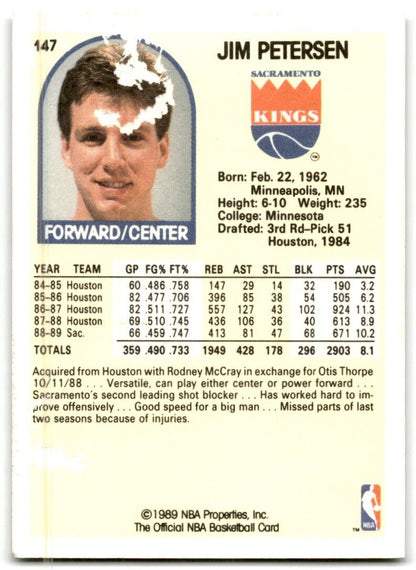 1989-90 Hoops Jim Petersen Sacramento Kings #147