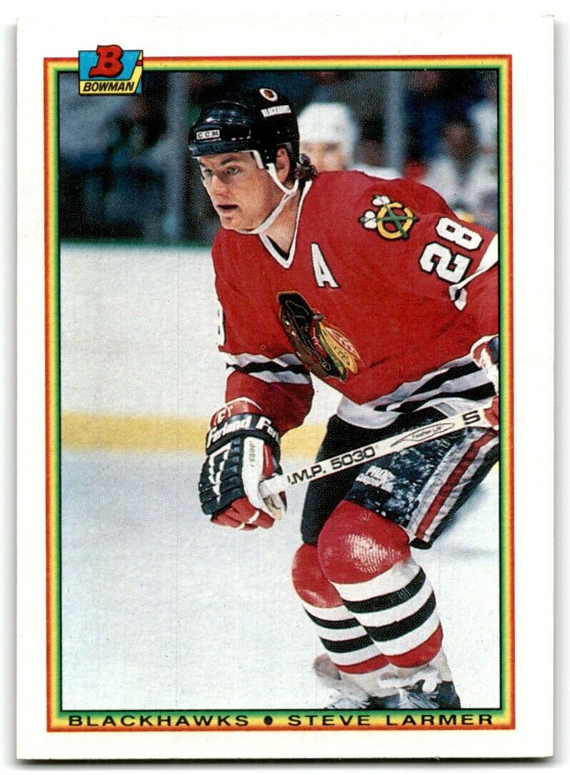 1990-91 Bowman Steve Larmer Chicago Blackhawks #5