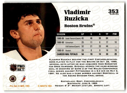 1991-92 Pro Set Vladimir Ruzicka Boston Bruins #353