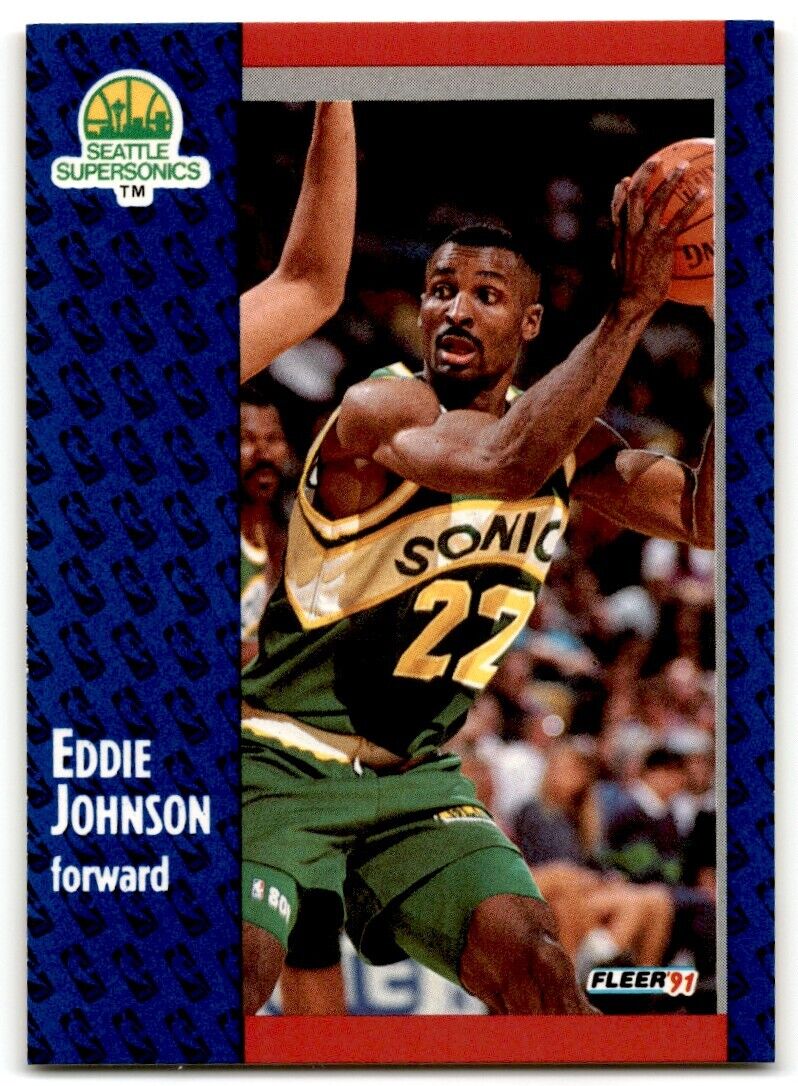 1991-92 Fleer Eddie Johnson Seattle SuperSonics #190