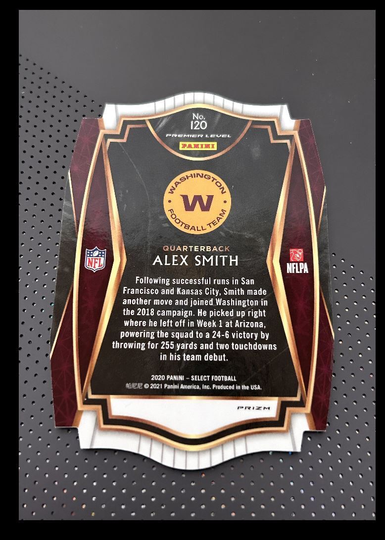 2020 Panini Select Green Alex Smith Washington Football Team #120 Die-Cut