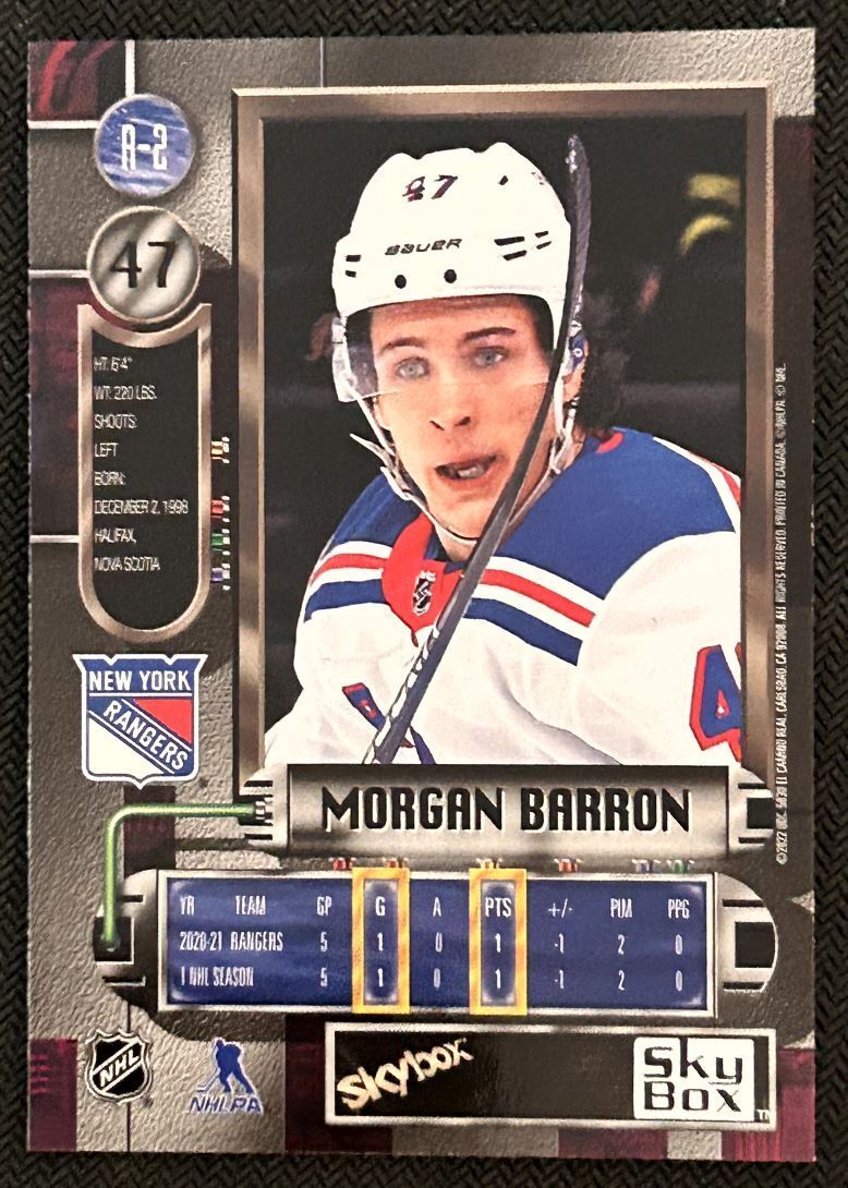 2021-22 Skybox Metal Universe Morgan Barron New York Rangers #R-2