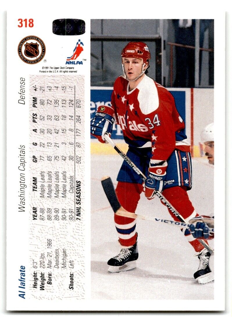 1991-92 Upper Deck Al Iafrate Washington Capitals #318