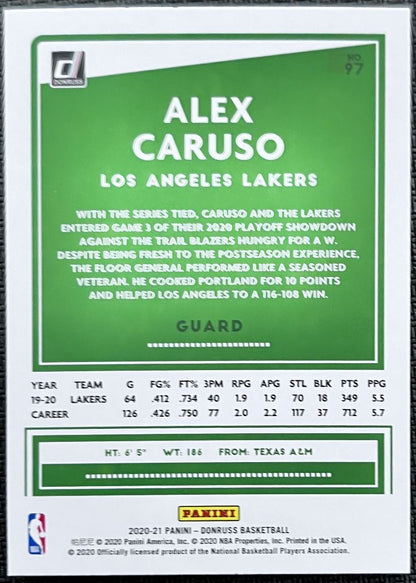 2020-21 Donruss Alex Caruso Los Angeles Lakers #97