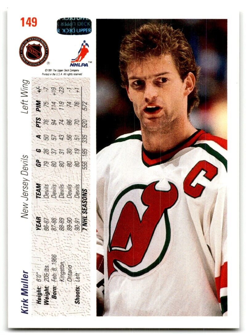 1991-92 Upper Deck Kirk Muller New Jersey Devils #149A