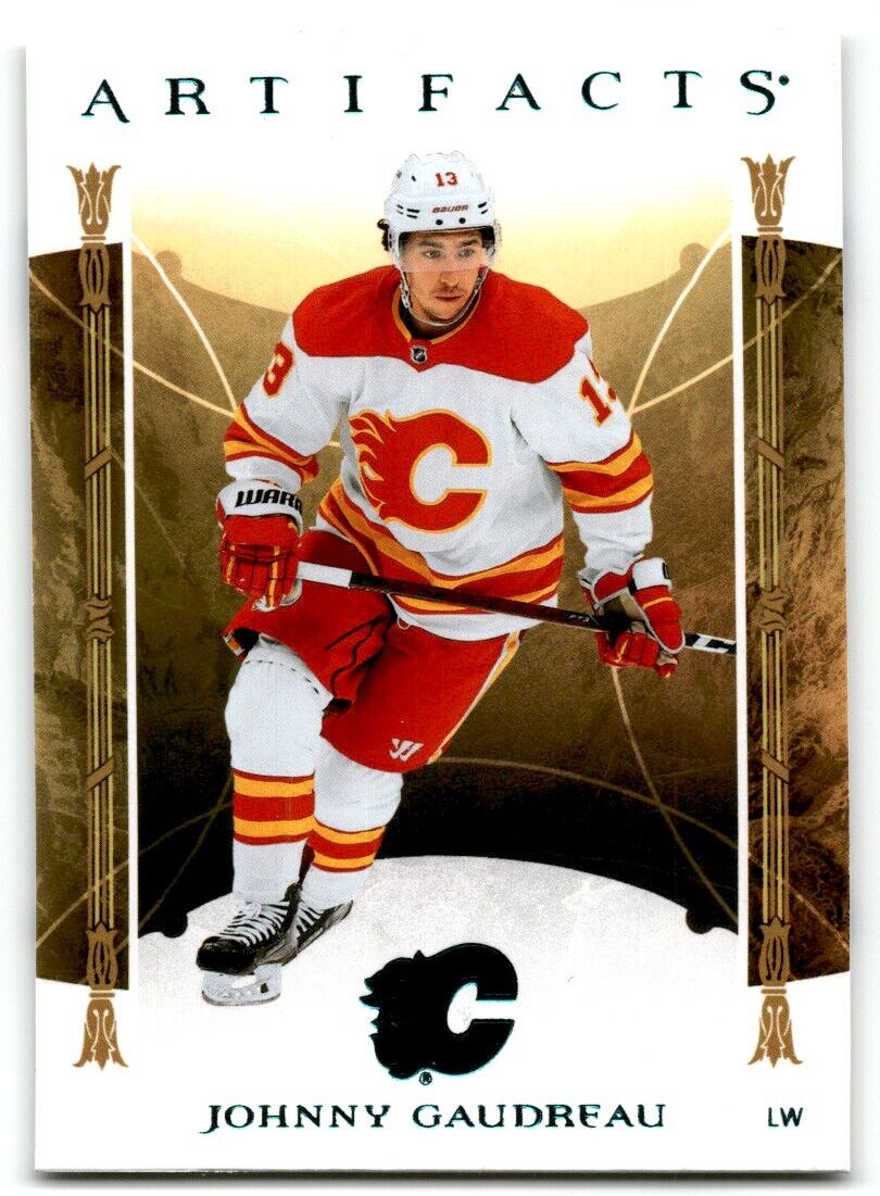 2022-23 Upper Deck Artifacts Leather Johnny Gaudreau Calgary Flames #115