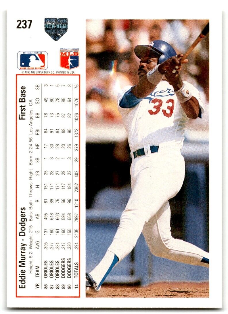 1991 Upper Deck Eddie Murray Los Angeles Dodgers #237