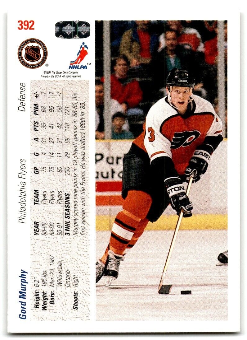 1991-92 Upper Deck Gord Murphy Philadelphia Flyers #392