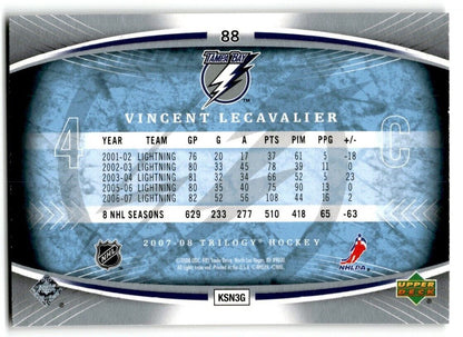 2007-08 Upper Deck Trilogy Vincent Lecavalier Tampa Bay Lightning #88