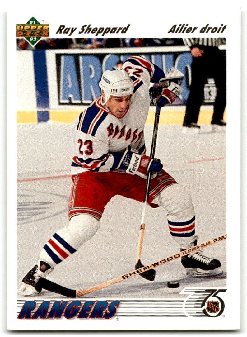 1991-92 Upper Deck French Ray Sheppard New York Rangers #390