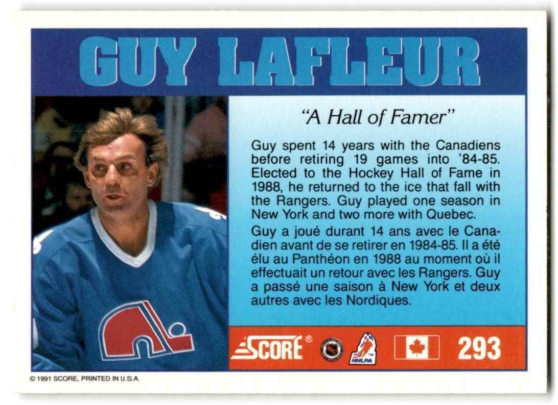 1991-92 Score Canadian Guy Lafleur Tribute (A Hall of Famer) Montreal Canadiens