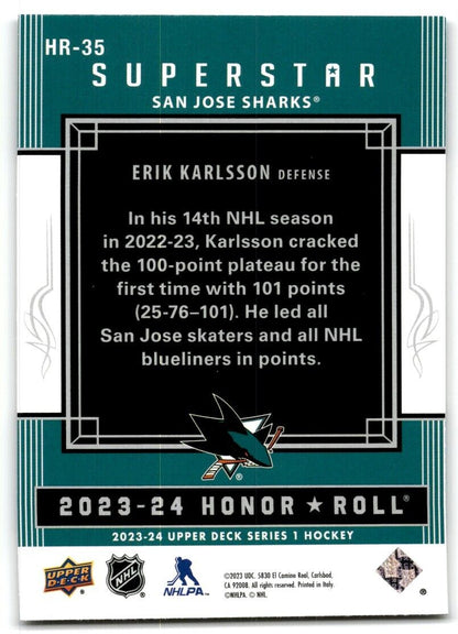 2023-24 Upper Deck Honor Roll Erik Karlsson San Jose Sharks #HR-35