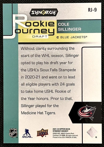 2021-22 Upper Deck Synergy Rookie Journey Draft Gold Cole Sillinger 244/249