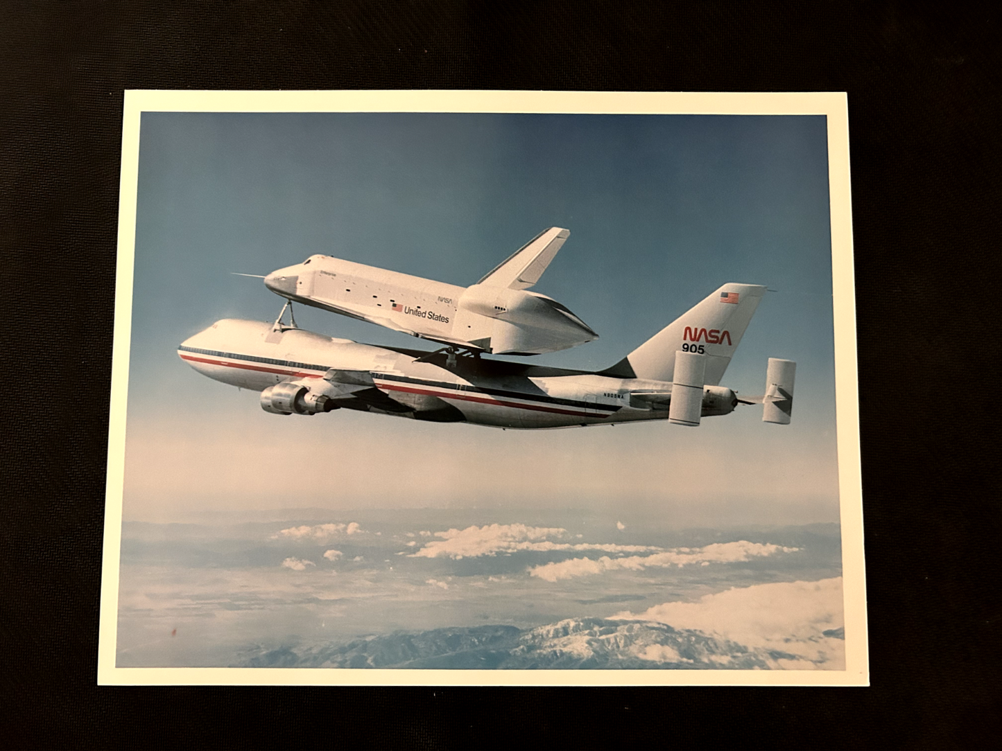 NASA Space Shuttle on a Boeing litho 8X10