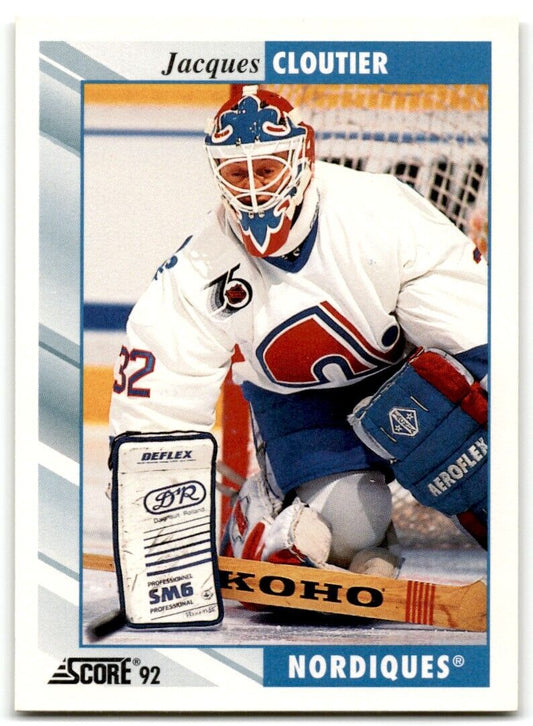 1992-93 Score Jacques Cloutier Quebec Nordiques #378